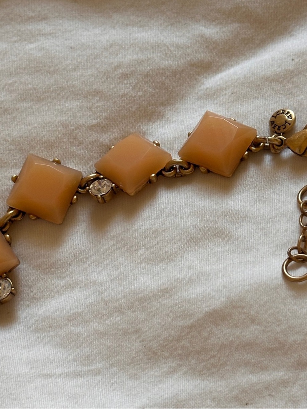 J Crew Statement Necklace - Gold Pale Pink - Picture 3 of 4
